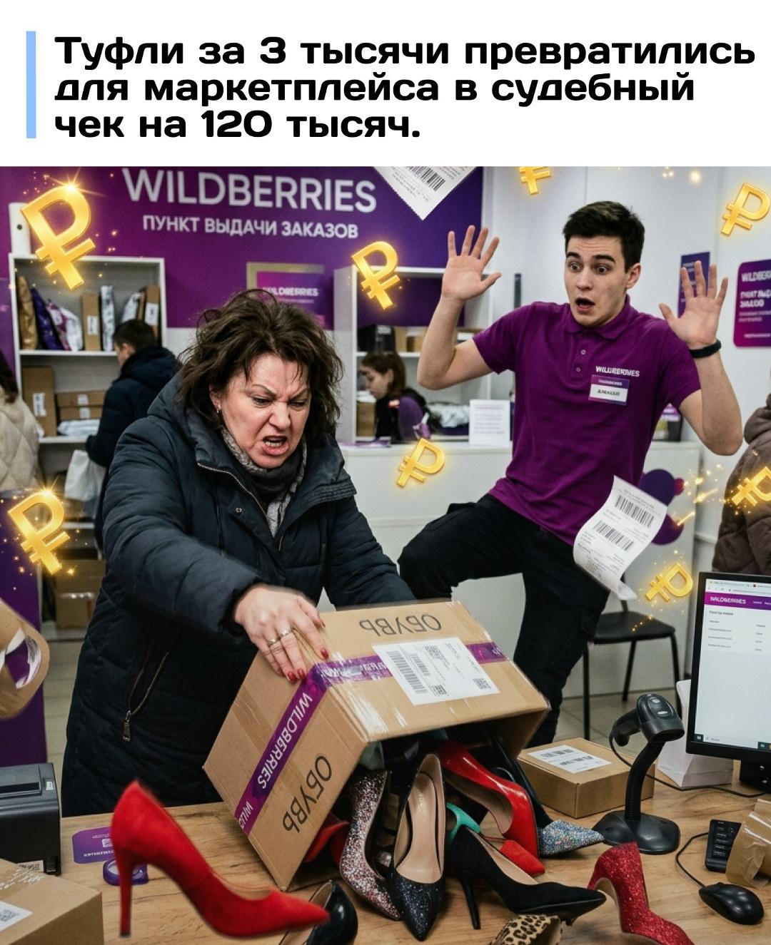 В Москве женщина отсудила у маркетплейса 120 тысяч рублей после отказа оформить возврат. Она заказала туфли на выпускной дочери за 3 тысячи рублей, но в пункте выдачи начался внезапный обувной детектив.