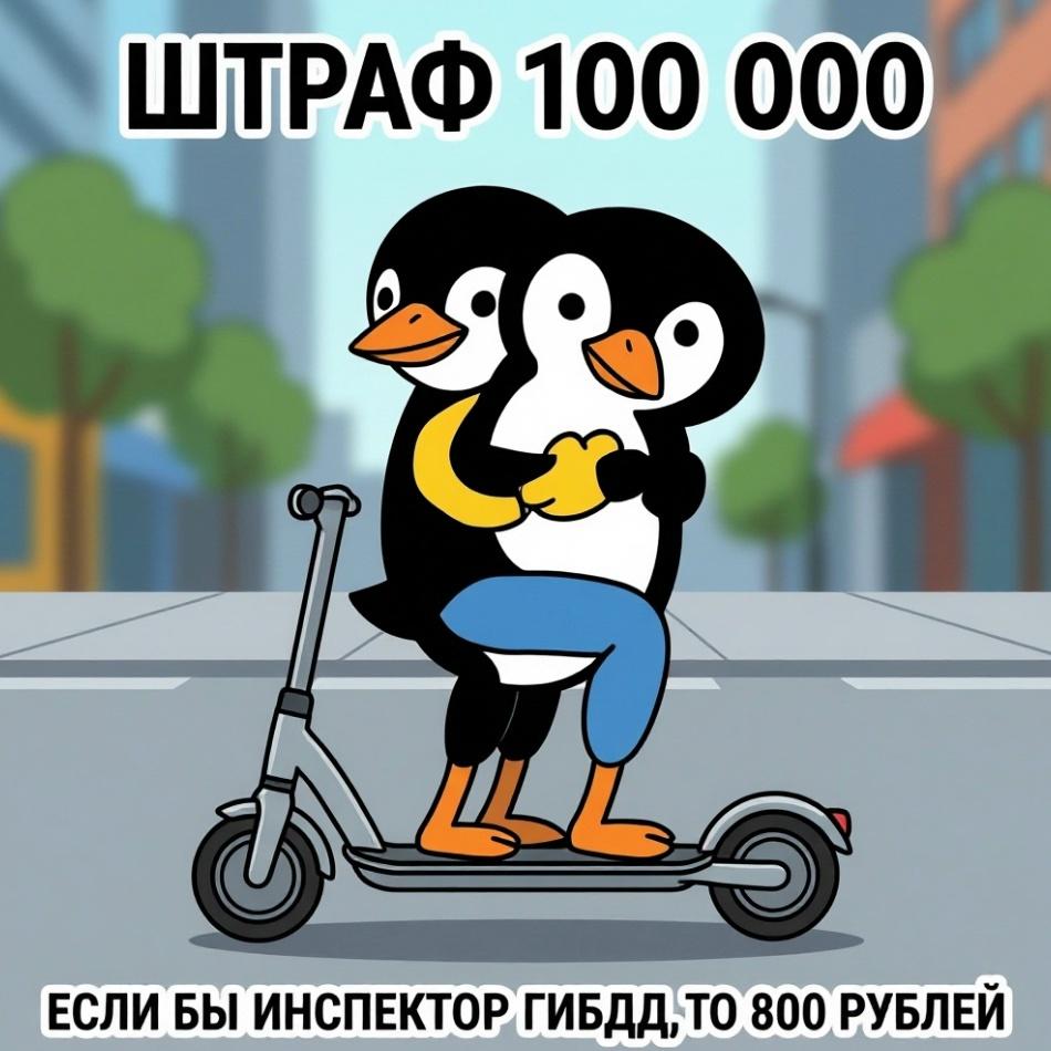 Когда «сэкономить на транспорте» выходит боком: пара решила вдвоём прокатиться на самокате, чтобы не тратиться на такси