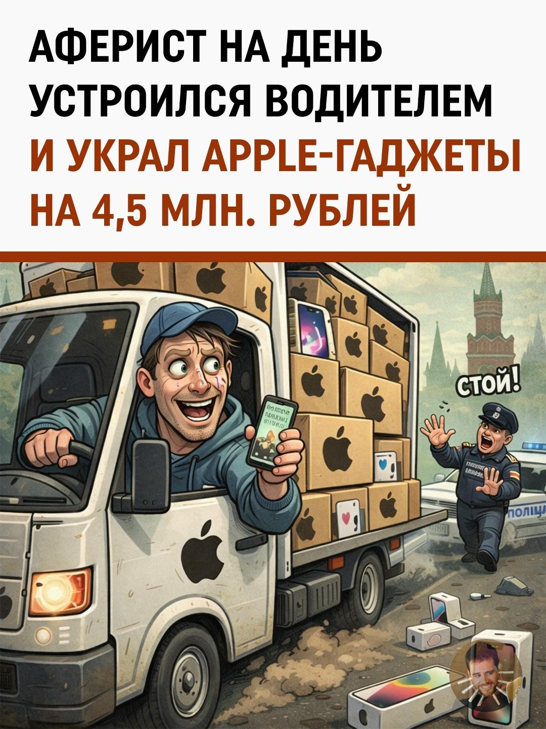 Мужчина решил начать карьеру максимально бодро: устроился водителем-экспедитором, получил в первый же день ключи от грузовика с техникой Apple на 4,5 миллиона рублей — и понял, что работать по маршруту ему не по душе
