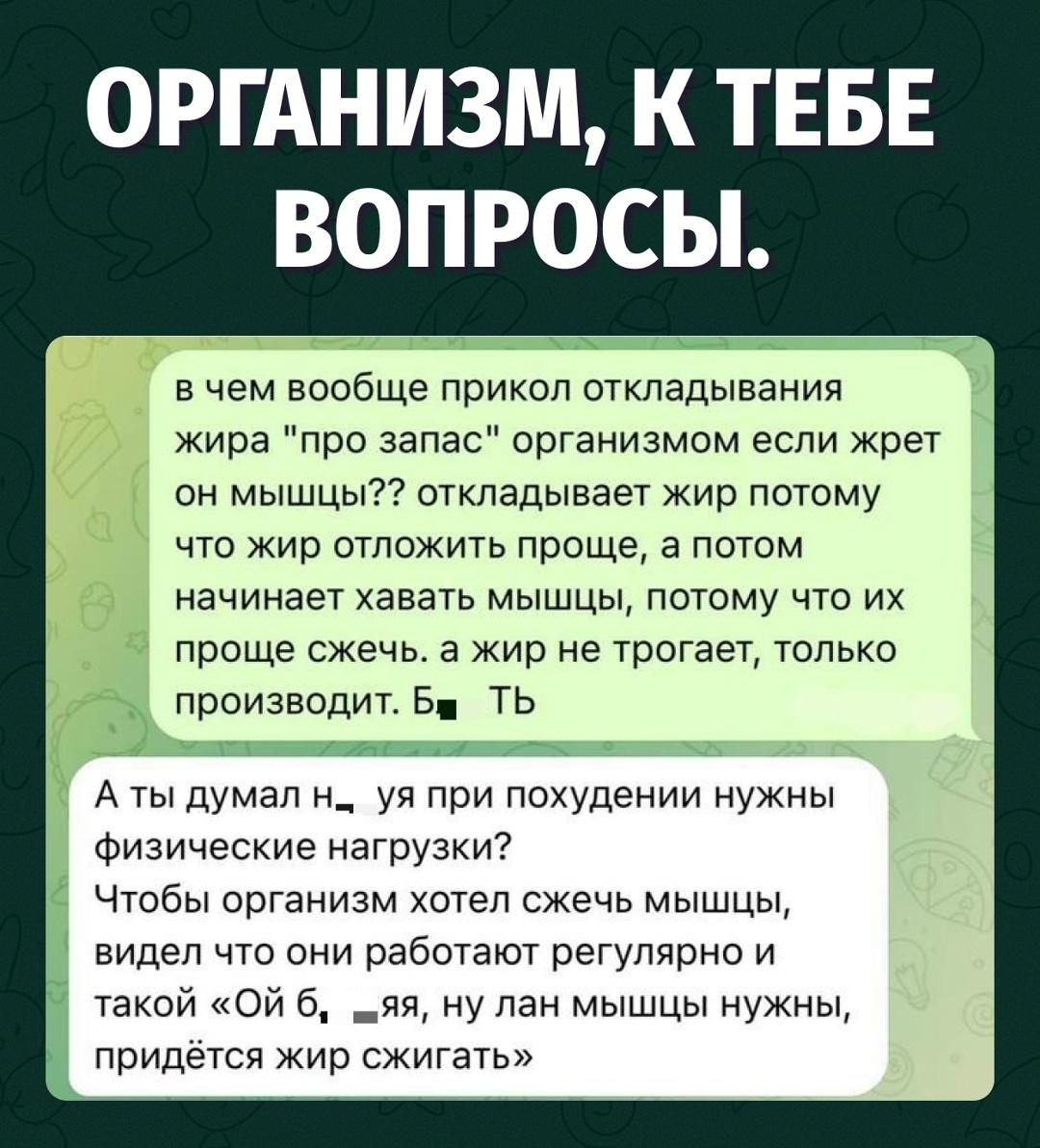 Организм: жир — на чёрный день, мышцы — на сжигание