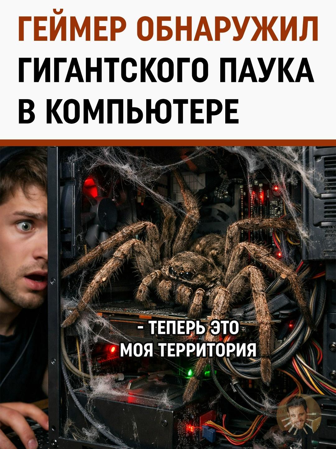 Геймер из Австралии (где же еще?) обнаружил внутри корпуса своего ПК незваного гостя — огромного паука-охотника.