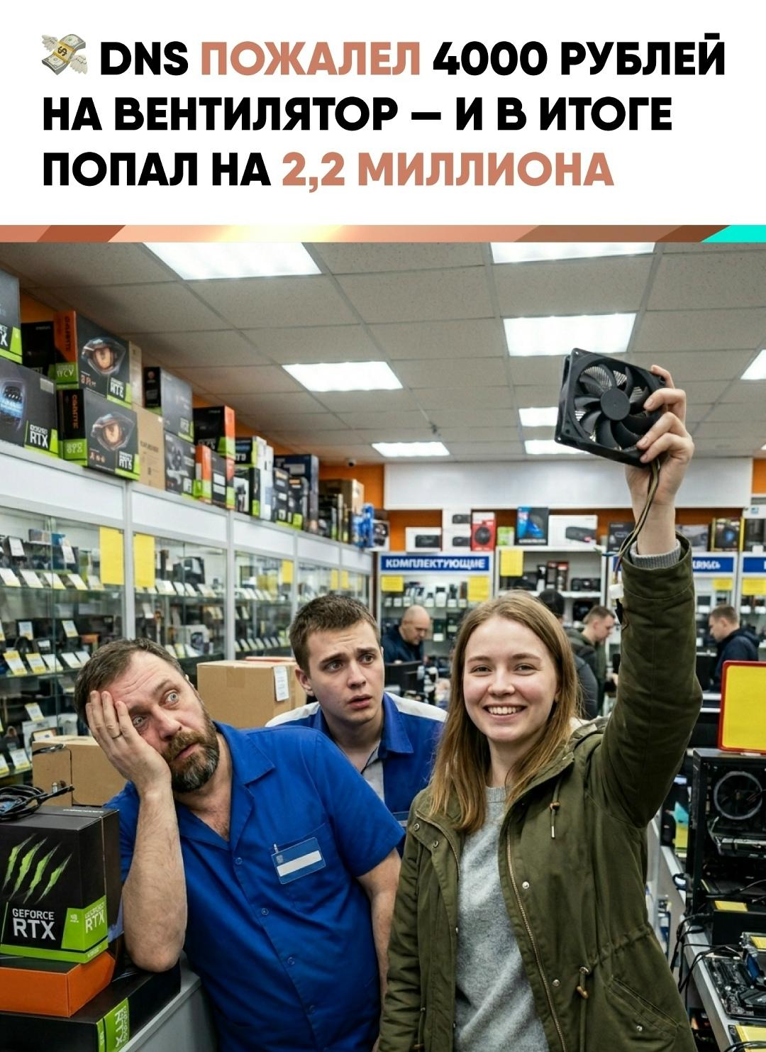Россиянка купила б/у видеокарту с действующей гарантией и чеком, но после поломки вентилятора магазин отказался её ремонтировать. В DNS заявили, что товар уже был перепродан другому человеку, поэтому гарантия якобы больше не работает.