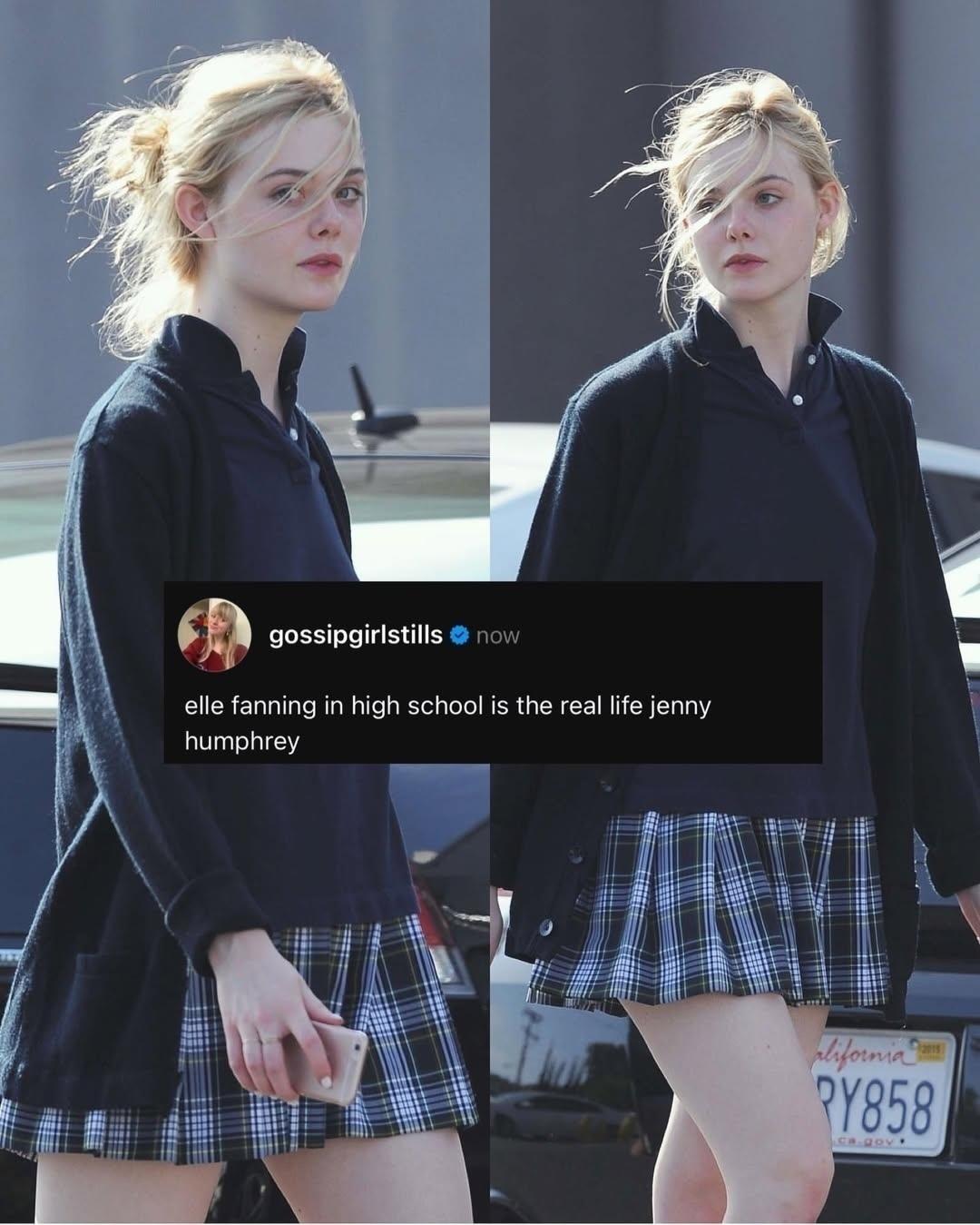 В школьные годы Эль Фэннинг полностью отражала образ Дженни Хамфри.