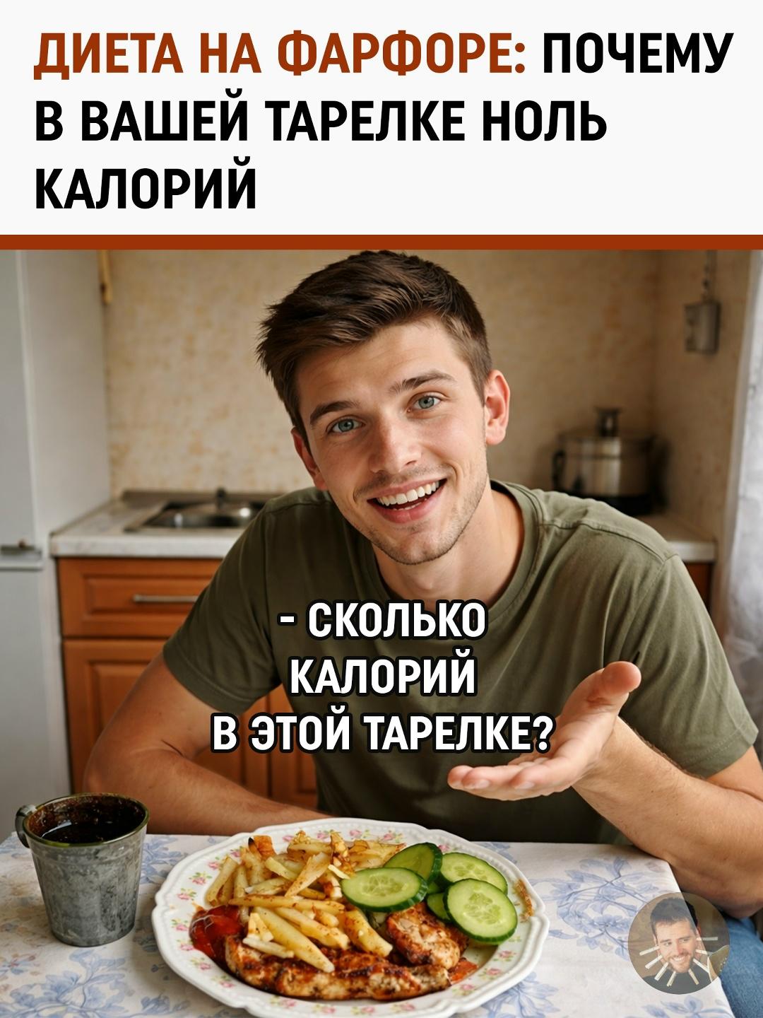 Парень решил наконец взять себя в руки: без “ой, сегодня читмил”, без “ну это же почти салат”, а по-взрослому — сфоткал ужин и отправил ИИ, чтобы тот честно посчитал калории
