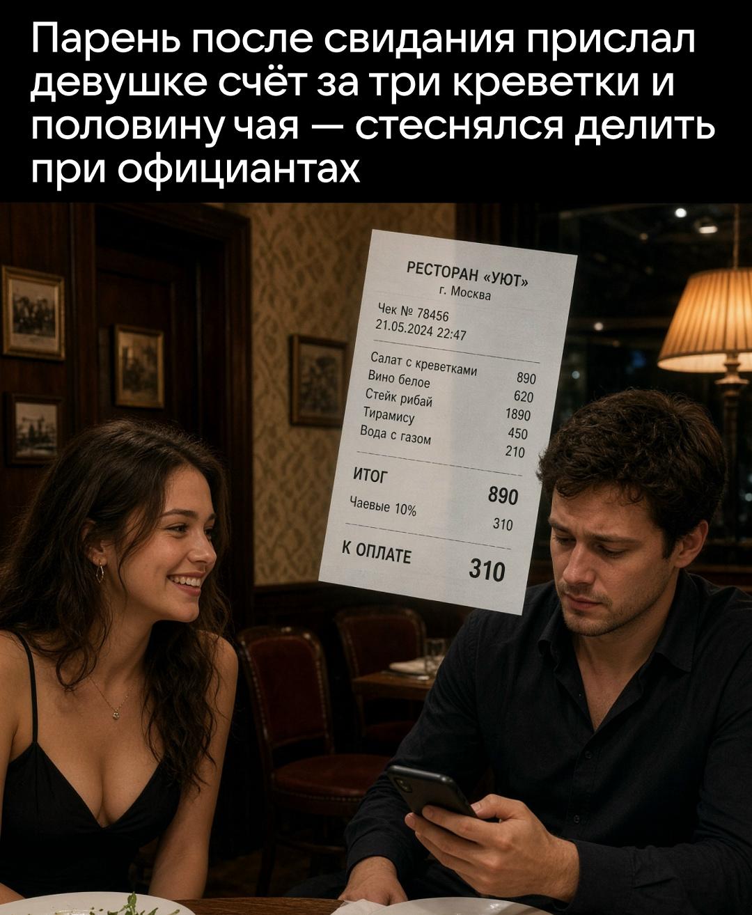 Девушка была в полном восторге от нового знакомого: классный ужин, приятное общение и оплаченная поездка домой.
