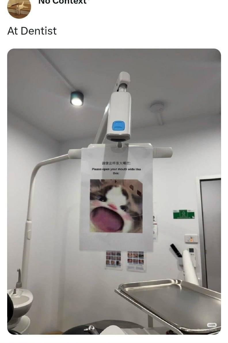 «Пожалуйста, откройте рот вот так».