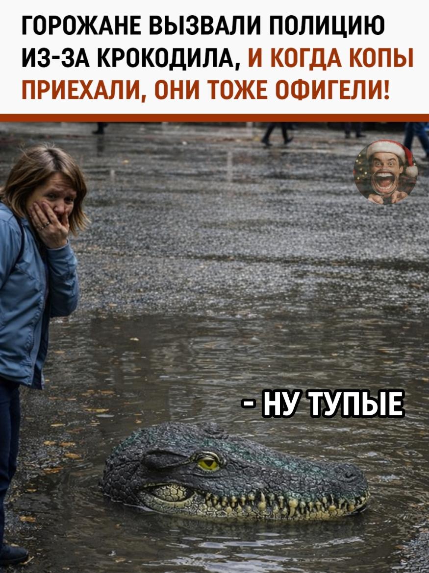 Жители деревни Чолсбери не на шутку перепугались, заметив грозную рептилию прямо на затопленной дождем улице