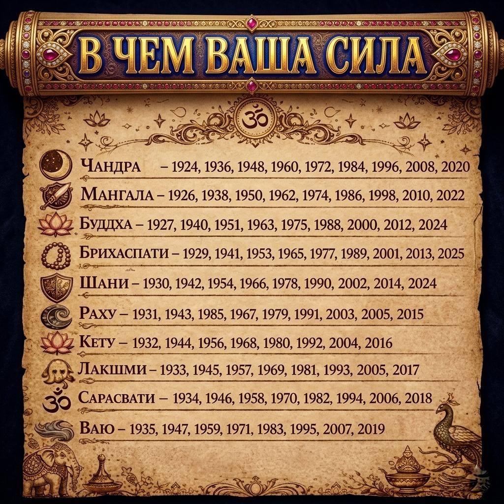 Найдите свой год рождения и переходите, чтобы узнать о себе больше: