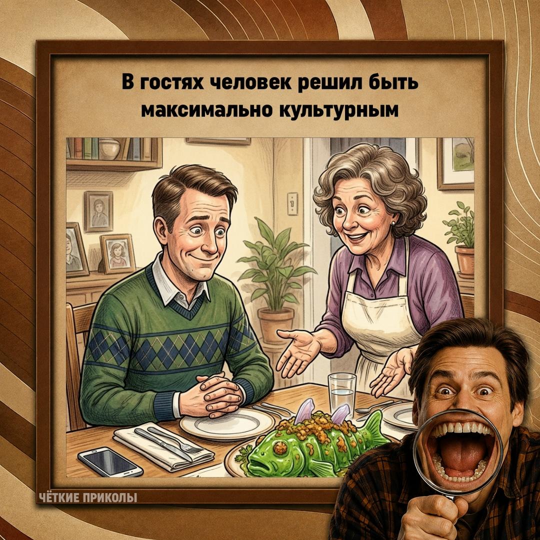 Сел за стол, аккуратно взял салфетку, поддерживал разговор, смеялся там, где надо, даже не полез в телефон.