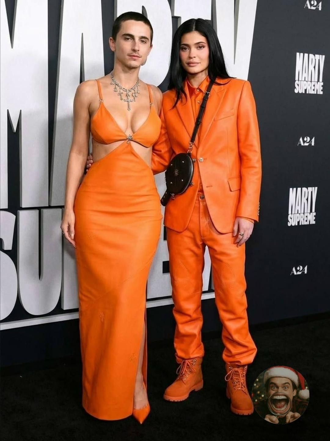 Тотально оранжевый выход Кайли и Тимоти взорвал интернет