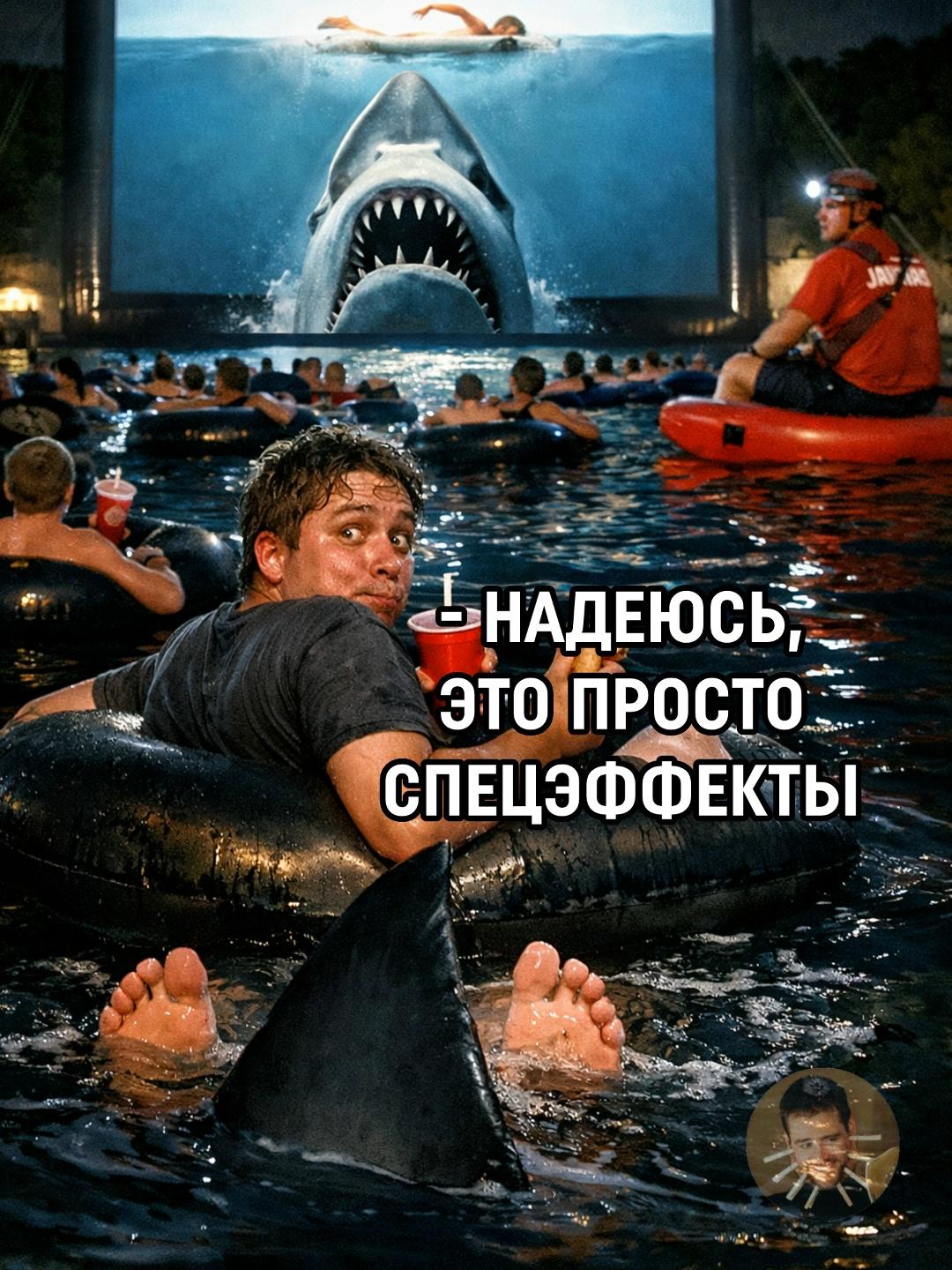 В Техасе придумали самый изящный способ проверить нервную систему на прочность — там «Челюсти» смотрят не с дивана, а прямо из воды.