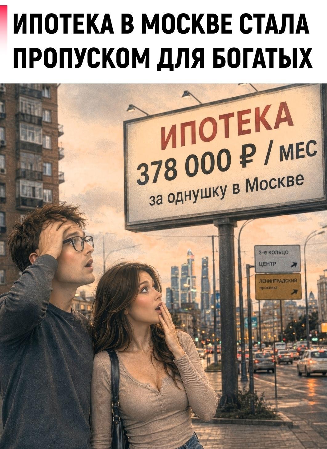 Чтобы взять однушку в Москве в ипотеку, теперь нужен доход не меньше 378 500 рублей в месяц. Для двушки планка ещё выше — минимум 563 800 рублей, иначе банк просто не пустит в игру.