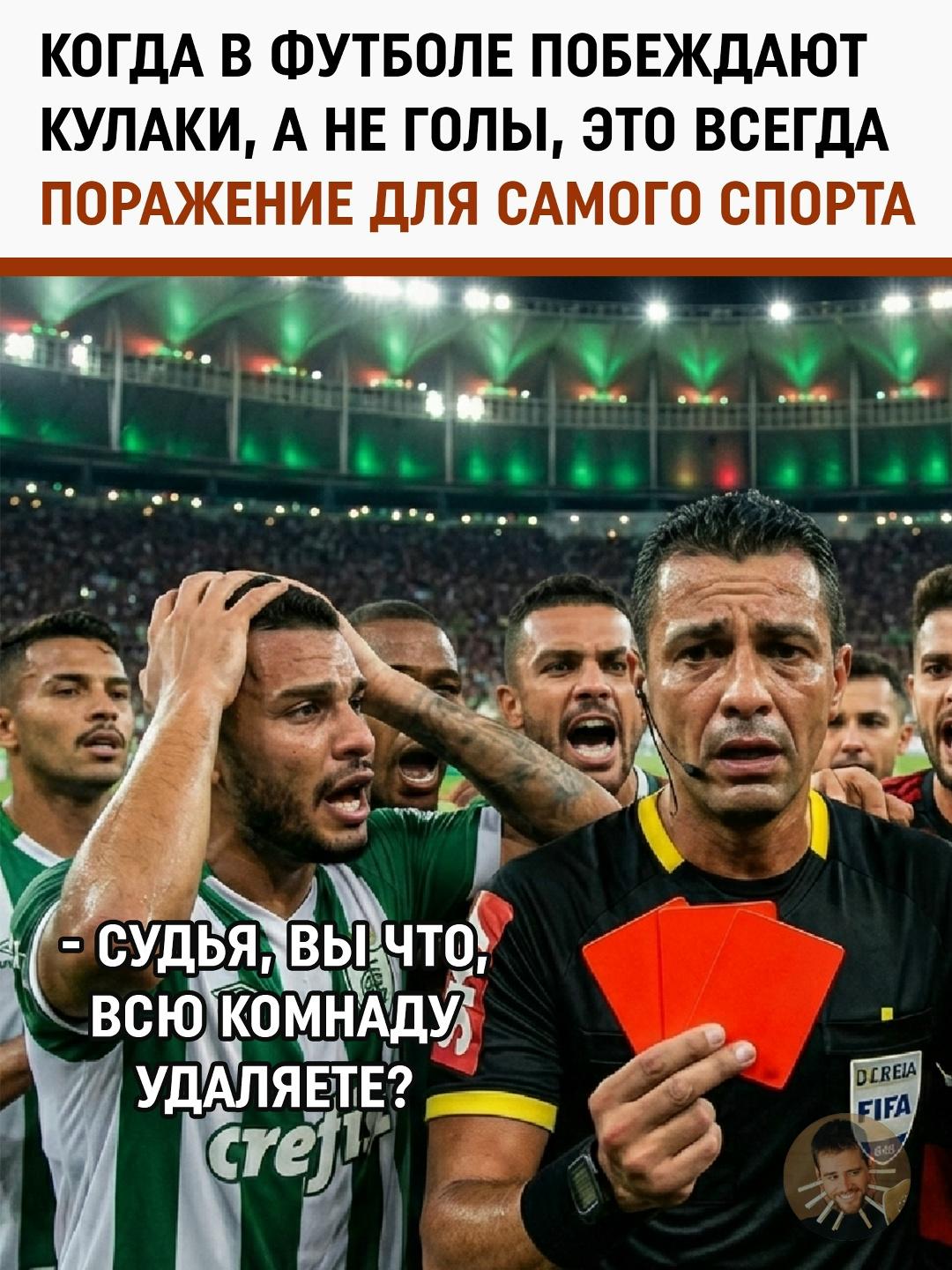 Бразильский финал: 23 красных карточки и массовая драка