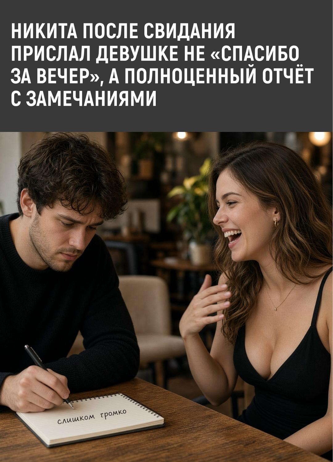 В сети завирусился Никита, который после встречи решил не ограничиваться обычным сообщением и устроил девушке настоящий разбор полётов.