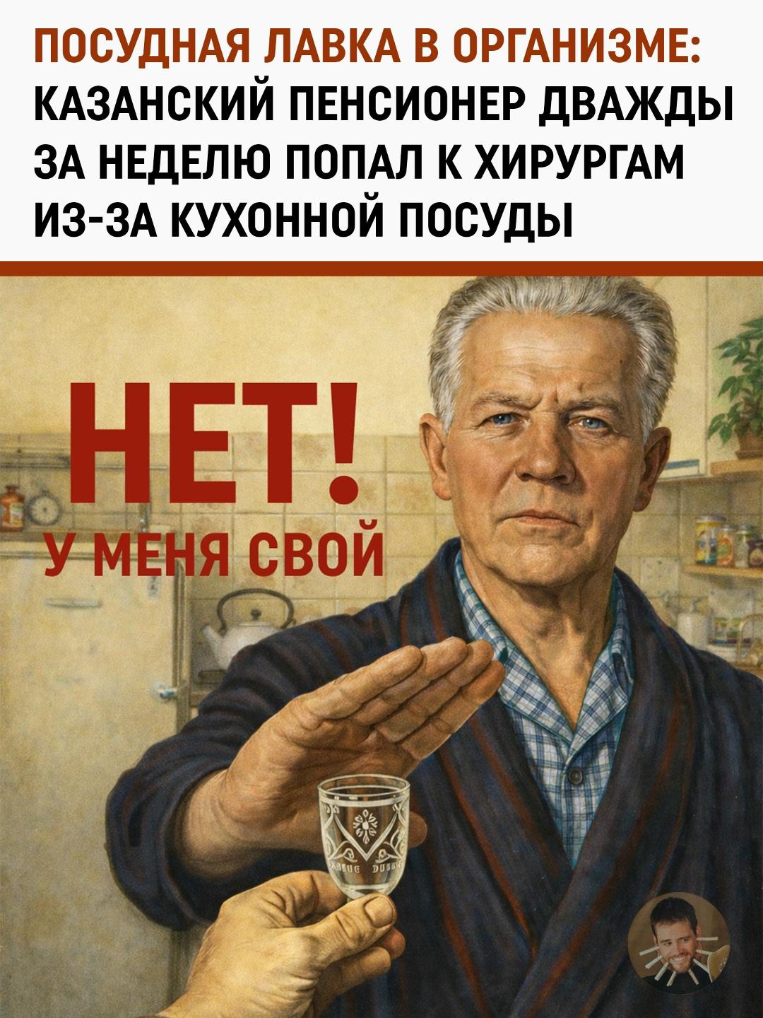 От стакана к рюмке: в Казани врачи спасли мужчину, чей «эксперимент» с посудой зашел слишком далеко