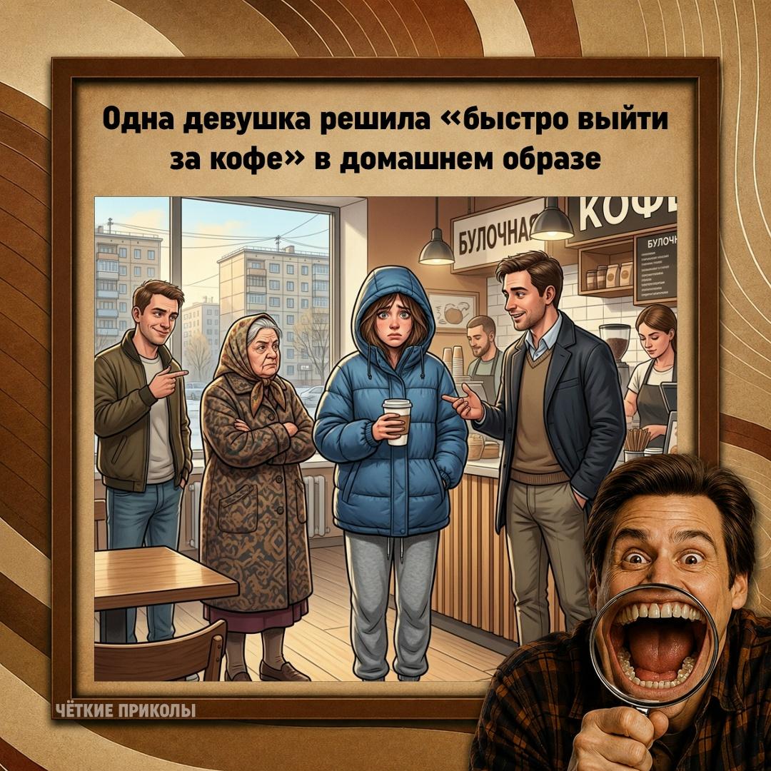 Ну а что такого: куртка сверху, капюшон на голову, туда-обратно пять минут. Никто же не увидит.