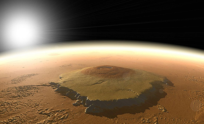 Вулкан Олимп на Марсе мог быть не просто горой, а огромным островом, который омывал океан