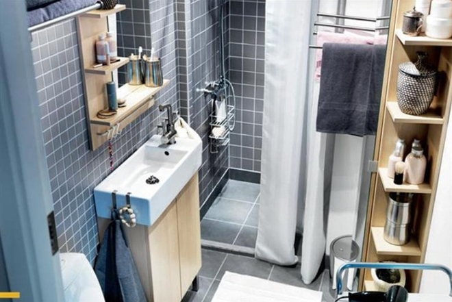 Полки в ванную комнату: фото, виды, материалы изготовления (78 фото)