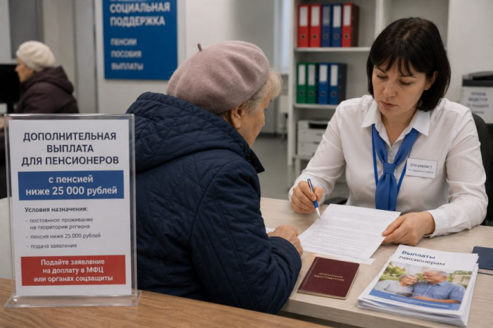 Пенсионеры, у которых пенсия меньше 25 тысяч рублей, получат денежную выплату
