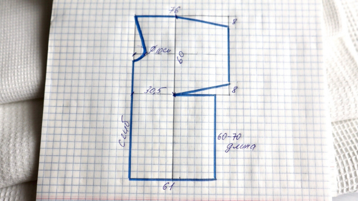 Вафельные полотенца использую не только для кухни, а ещё для пошива вещей. Покажу, какая необычная вещь получилась по интересной выкройке