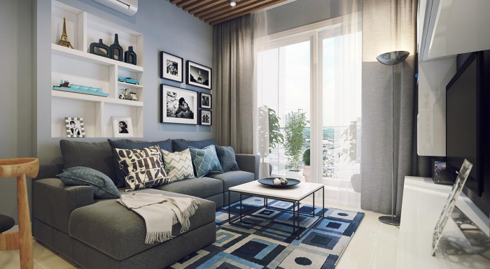 Как обустроить однокомнатную квартиру: планировка, отделка, цвет, свет (64 фото)