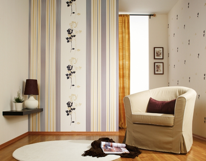 Обои в полоску: как создать нестандартный дизайн комнаты с помощью простых линий (104 фото)