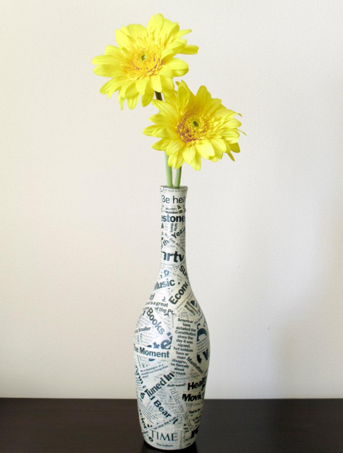 Декорирование бутылок различными материалами (58 фото)