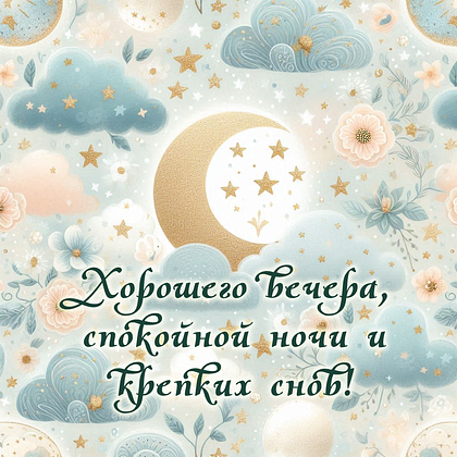 Открытки с пожеланием спокойной ночи: 100+ красивых картинок