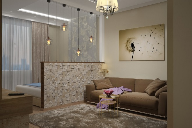 Как обустроить однокомнатную квартиру: планировка, отделка, цвет, свет (64 фото)