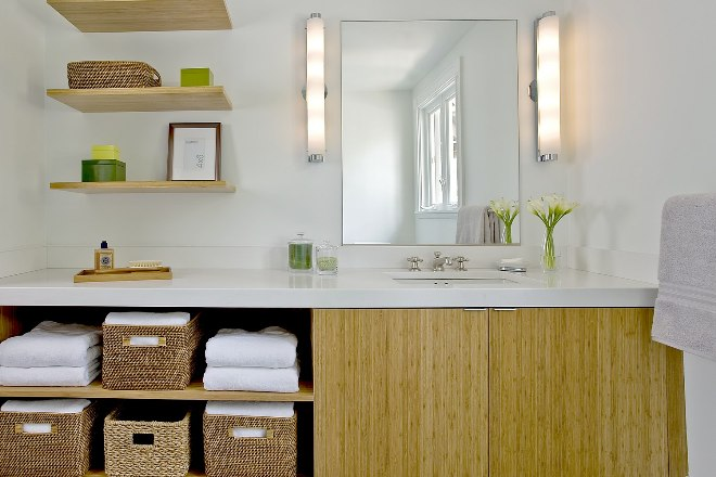 Полки в ванную комнату: фото, виды, материалы изготовления (78 фото)
