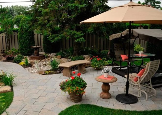 Дизайн двора частного дома: правила создания гармоничного пространства в разных стилях (124 фото)