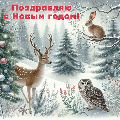 Открытки с Новым годом — 2026: 60+ картинок и поздравлений