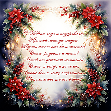 Открытки с годом Красной Огненной Лошади: 60+ картинок и поздравлений