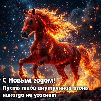 Открытки с годом Красной Огненной Лошади: 60+ картинок и поздравлений