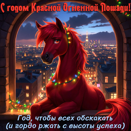 Открытки с годом Красной Огненной Лошади: 60+ картинок и поздравлений