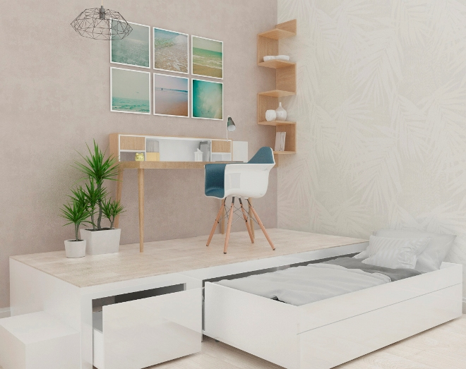 Комната с подиумом: несколько секретов по обустройству (67 фото)