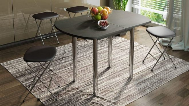 Обеденный стол для кухни: конструкции, виды, материалы (68 фото)