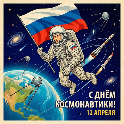 «Поехали!» Открытки с Днем космонавтики: 140+ картинок и поздравлений на 65-летие первого полета