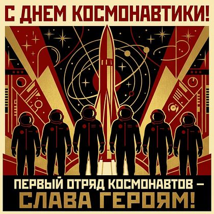 «Поехали!» Открытки с Днем космонавтики: 140+ картинок и поздравлений на 65-летие первого полета