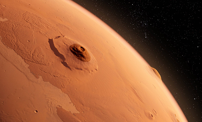 Вулкан Олимп на Марсе мог быть не просто горой, а огромным островом, который омывал океан