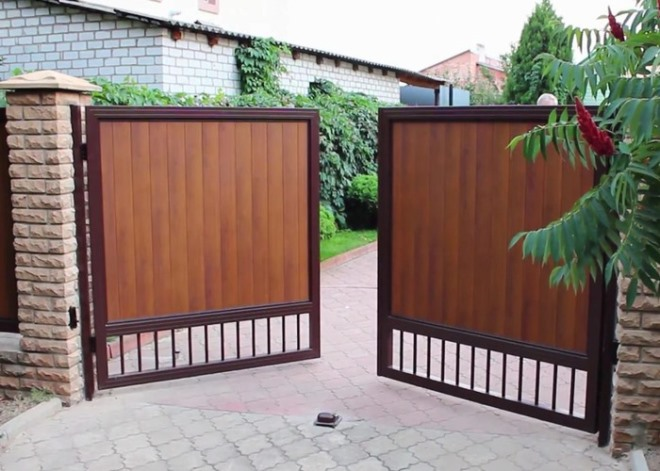 Ворота для частного дома: как выбрать эффектную защиту? (38 фото)