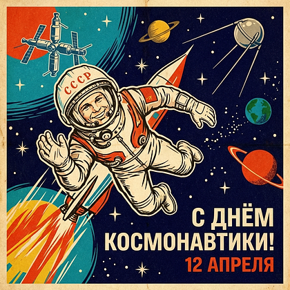 «Поехали!» Открытки с Днем космонавтики: 140+ картинок и поздравлений на 65-летие первого полета