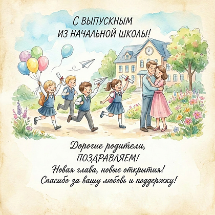 Открытки на выпускной в начальной школе: 60+ картинок и поздравлений