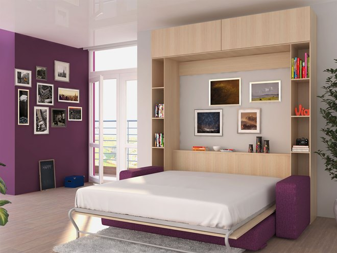 Как отделить кровать в однокомнатной квартире: способы зонирования (32 фото)