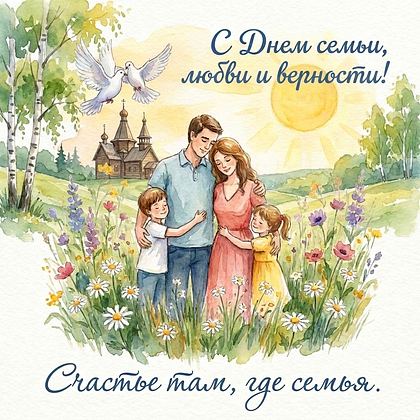 Открытки с Днем семьи, любви и верности: 140+ картинок и поздравлений