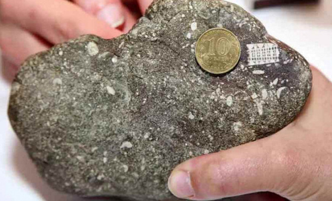 В руки ученых попал похожий на микрочип предмет, найденный внутри камня. Возраст находки оценивают в 250 миллионов лет