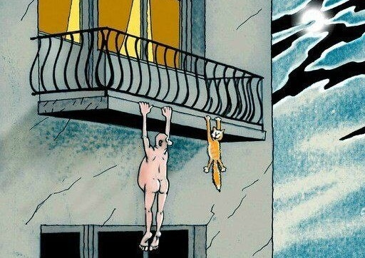 Мужик на балконе