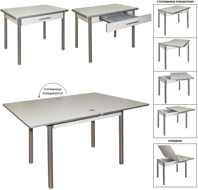 Обеденный стол для кухни: конструкции, виды, материалы (68 фото)