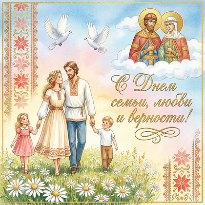 Открытки с Днем семьи, любви и верности: 140+ картинок и поздравлений