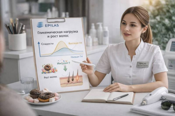 Гликемическая нагрузка и рост волос: почему сладости и скачки инсулина могут мешать получить максимум от курса лазерной эпиляции – объясняет врач-косметолог сети клиник EPILAS Заляутдинова Августина